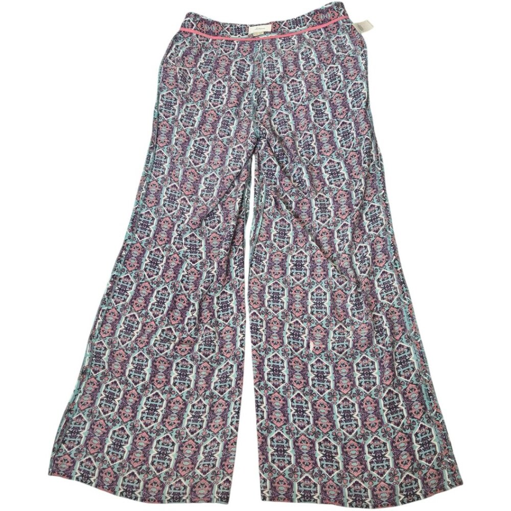 Anthropologie Elevenses South Shore Palazzo Pants Sz 6 Boho Pink Blue - Picture 8 of 8
